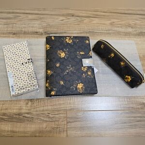 New COACH Notebook + Pencil Case Set